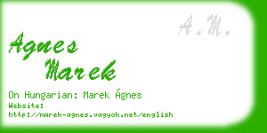 agnes marek business card